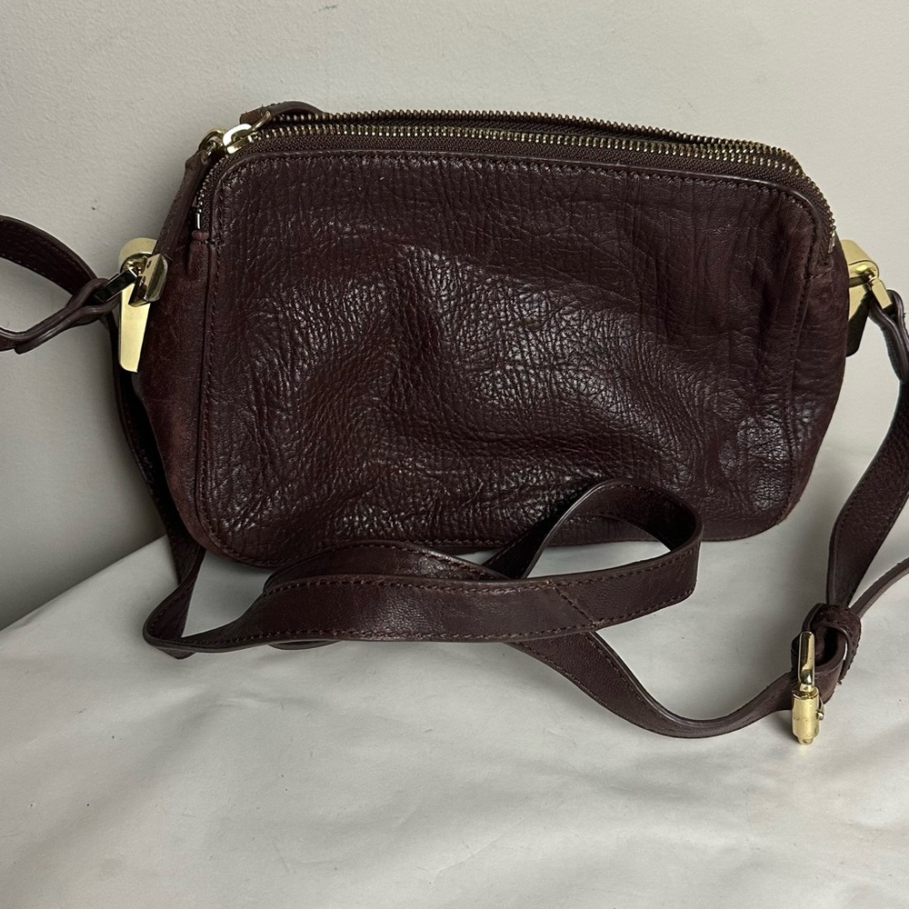 Vince Camuto Dark Brown Leather Crossbody Bag